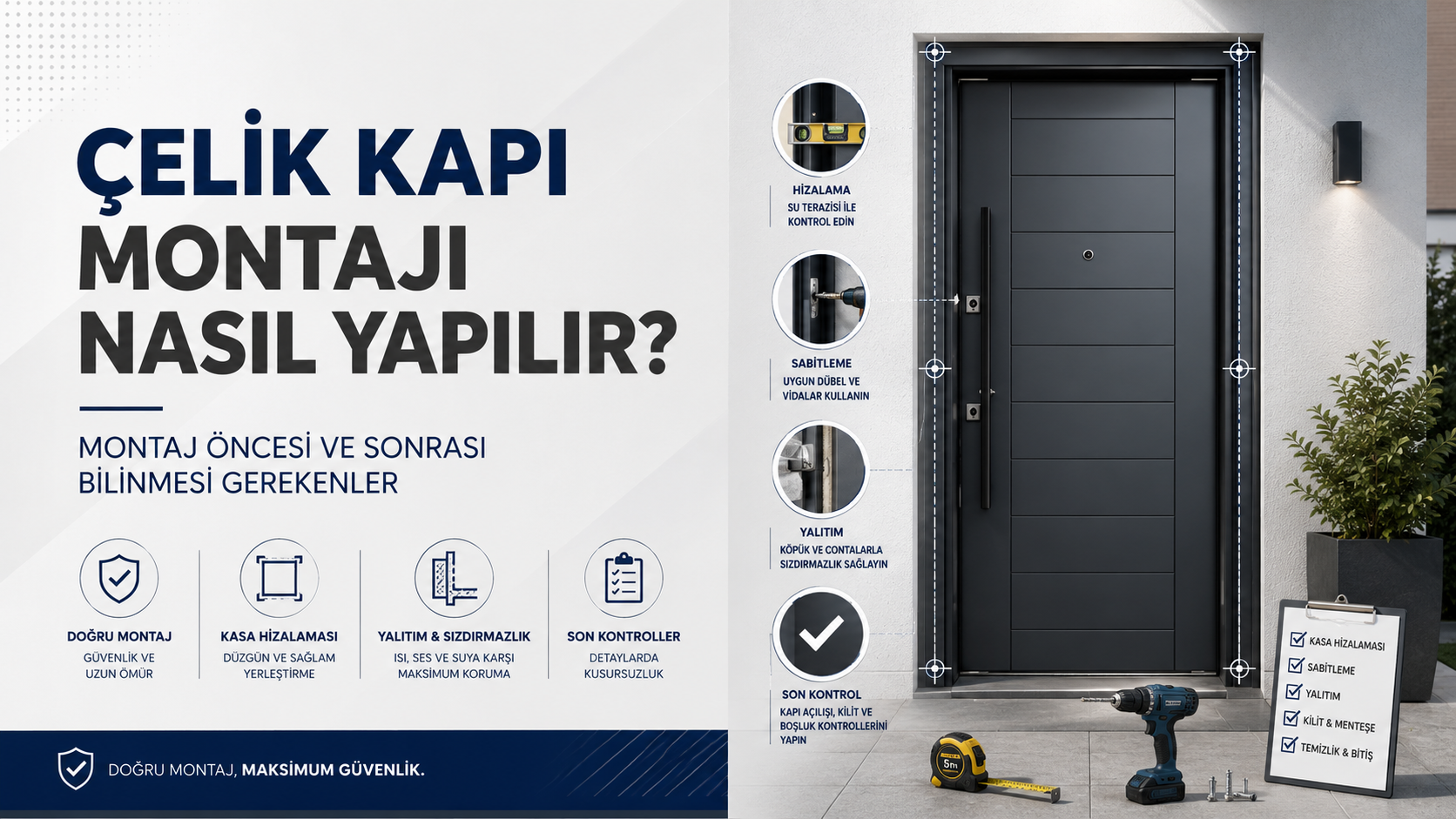 Çelik Kapı Montajı Nasıl Yapılır? Montaj Öncesi ve Sonrası Bilinmesi Gerekenler görseli