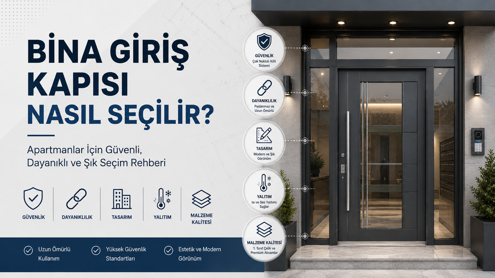 Bina Giriş Kapısı Nasıl Seçilir? Apartmanlar İçin Güvenli ve Şık Kapı Rehberi görseli
